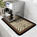 AMOAMI Coffee Mat Hide Stain Rubber Backed Absorbent Dish Drying Mat for Kitchen Counter - Fits Under Coffee Maker - KHAKI 16X24