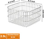 304 Stainless Steel Wire Mesh Fruit Basket Colander, 2.5L Countertop Storage Organizer for Fruits, Vegetables, Snacks.6.3 x 6.3 x 3.94 in (16cm,Rounded Square)