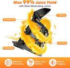 Juicer Machines with 5.8" Large Feed Chute, Cold Press Juicer For Whole Vegetables and Fruits, 400W Professional Slow Masticating juicer Easy to Clean for Batch Juicing (Titanium Gray)