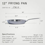 Made In Cookware - 12-Inch Stainless Steel Frying Pan With Lid - 5 Ply Stainless Clad - Professional Cookware - Crafted in Italy - Induction Compatible