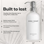 White Glass Hand and Dish Soap Dispenser Set by Brighter Barns - Modern Kitchen Soap Dispenser Set & Pump for Sink - Farmhouse Home Decor, Minimalist Kitchen Accessories (White)