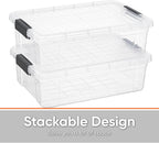 Superio Storage Bins with Lids, Clear Plastic Containers for Organizing, Stackable Totes, BPA Free, Odor Free, Organizer Boxes for Home, and Dorm (2 Pack, 13.7 Qt)