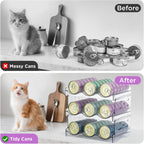 REFLYING Cat Food Can Organizer, 3-Layer Transparent Cat Food Storage Container Holds 54 (3.5oz) Cans, Canned Cat Food Organizer and Storage for Countertop Kitchen Cabinet or Pantry Shelf（3 Layer）