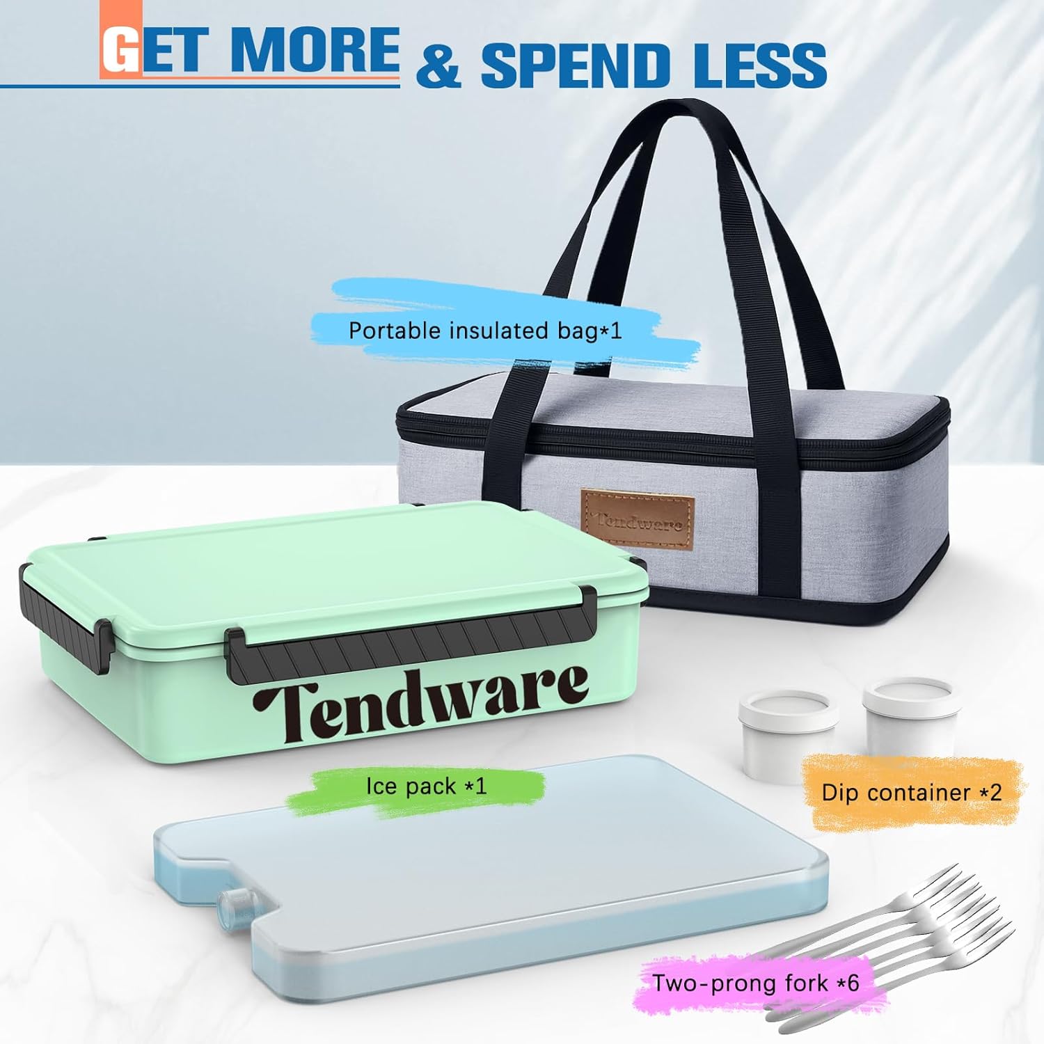 Chilled Portable Snackle Box Container with Reusable Ice Pack Bonus Insulated Bag 2Dip Container Divided Serving Tray Beach Essentials for Charcuterie Road Trip Picnic Family Party