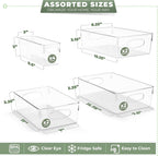 Sorbus Clear Plastic Organizing Bins 10-Pack, Clear Bins, Refrigerator & Pantry Organizer
