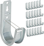 ICC 2-Inch Wall Mount J-Hook – 25-Pack, Cable Support Hooks with Retainer Clips, Galvanized Steel with Zinc Finish – for Structured Cabling and Cable Management