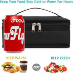 FlowFly Small Insulated Lunch box Portable Soft Bag Mini Cooler Thermal Meal Tote Kit with Handle for Work & School, Black