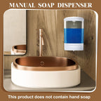Hushee 4 Pcs Plastic Wall Mounted Soap Dispenser Commercial Manual Soap Containers Wall Dispenser for Kitchen Shower Hotel Liquid Shampoo Gel Chamber(33.8 oz 1000 ml,White)