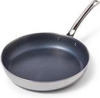 Viking 3-Ply Non Stick Frying Pan, 10 Inch Hybrid Plus Stainless Steel Kitchen Cookware, Silver