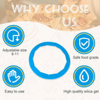 2 Pack Adjustable Pie Crust Shield Silicone Protectors - Bake Crust Protector Cover - Fit 8-11.4 Inch Pies (Blue)