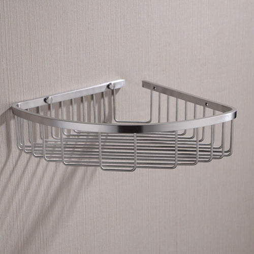 304 Stainless Steel Shower Caddy Corner Basket Shelf Bathroom Organizer Wall Mounted Storage, Brushed Nickel