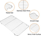 TeamFar Baking Sheet with Rack, 17.6 x 13 x 1 inch Stainless Steel Baking Pan Cookie Sheet Set with Cooling Rack for Baking/Roasting/Cooling, Non-Toxic & Heavy Duty, Dishwasher Safe - Set of 4