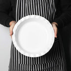 ONTUBE 10.5-Inch Deep Pie Pans 50oz, Ceramic Large Round Pie Tins for Baking, (White, 1 Pieces)