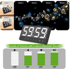 Extra-Large Display Digital Kitchen Timer with 7.4” LED Screen, 6 Alarms & 4 Volume Levels, 3 Memory Presets, Magnetic Stand Rechargeable Count Down/Up Timer for Cooking Home Gym, Black