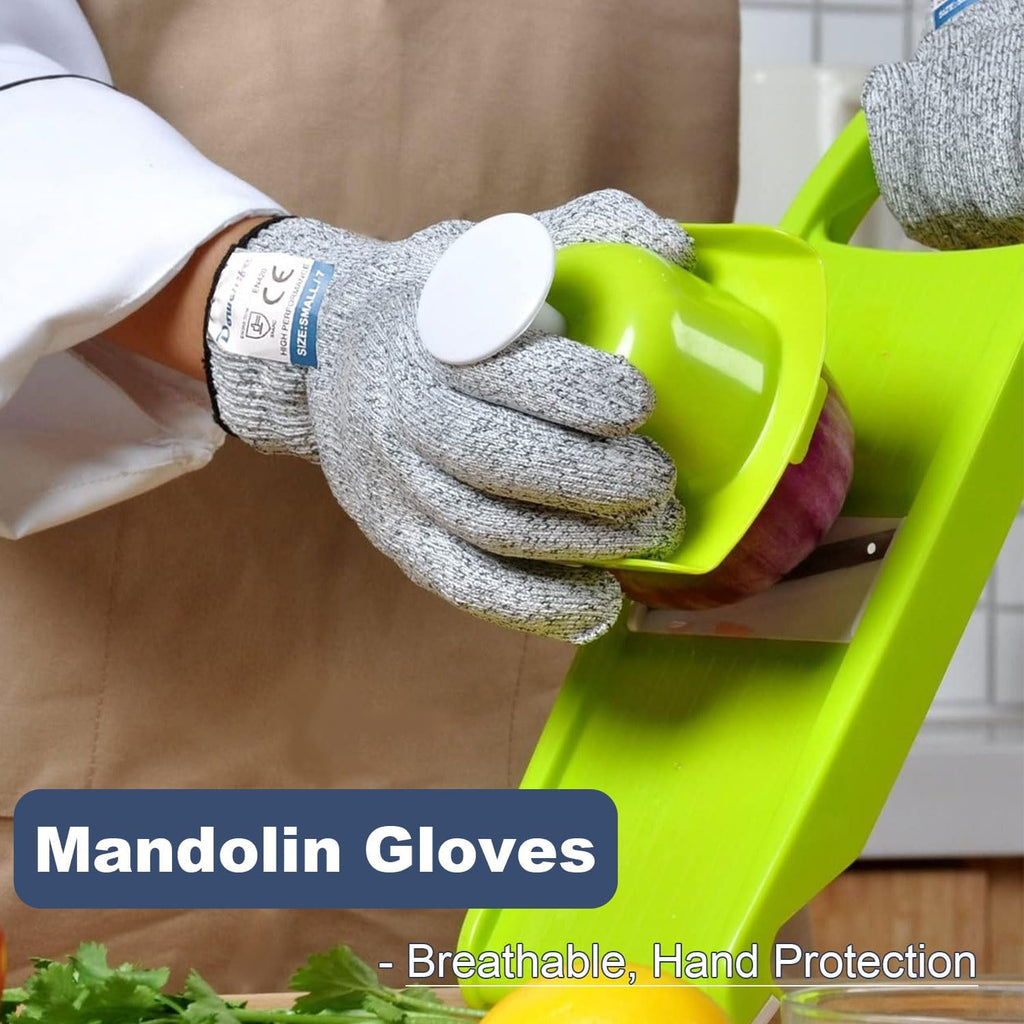 Dowellife Cut Resistant Gloves Food Grade Level 5 Protection, Safety Kitchen Cuts Gloves for Oyster Shucking, Fish Fillet Processing, Mandolin Slicing, Meat Cutting and Wood Carving. (Small-12 Pairs)