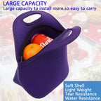 FlowFly Neoprene Kids Lunch box Insulated Soft Bag Mini Cooler Thermal Meal Tote Kit for Boys, Girls,Men,Women,School,Work, Office, Purple