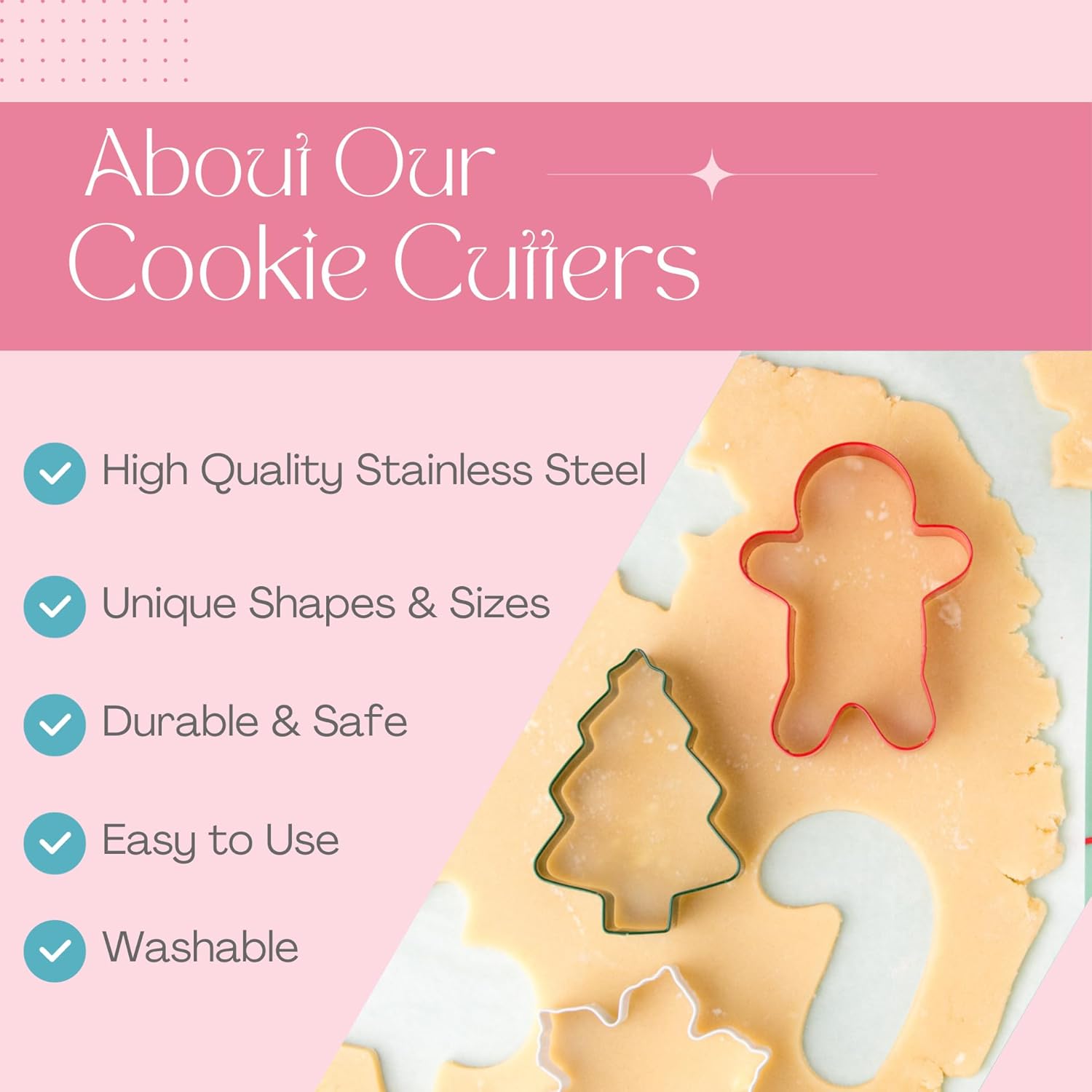 Cookie Cutter Kingdom, Christmas Cookie Cutters, Cookie Cutters Shape, Mold for Cakes Biscuits and Sandwiches (Christmas Gingerbread)