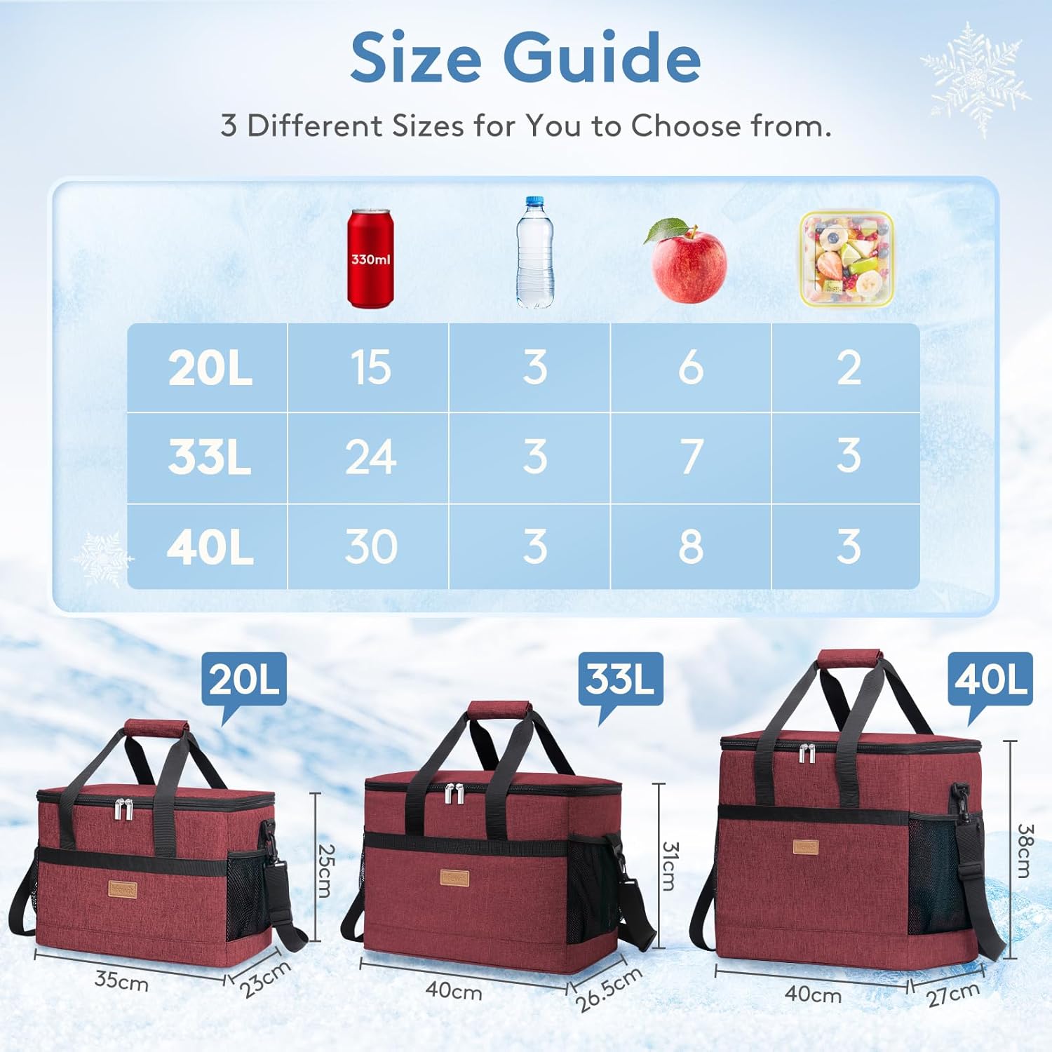 Lifewit Cooler Bag 30/50/60 Cans Collapsible and Insulated Large Lunch Bag Leakproof Soft Cooler Portable Tote for Camping/BBQ/Family Outdoor Activities