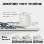 2PCS Bathroom Sink Vanity Trays, Water Absorbing Diatomite Stone Quick Drying Mat for Kitchen Counter, Dish Rack Dispenser Sponge Holder Caddy Organizer, Marble Crack, 9"x3.5"