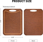 Cutting Board with Non-Slip Feet and Juice Groove for Kitchen, Wood Fiber Composite, 17.3-Inch by 12.8-Inch, Brown