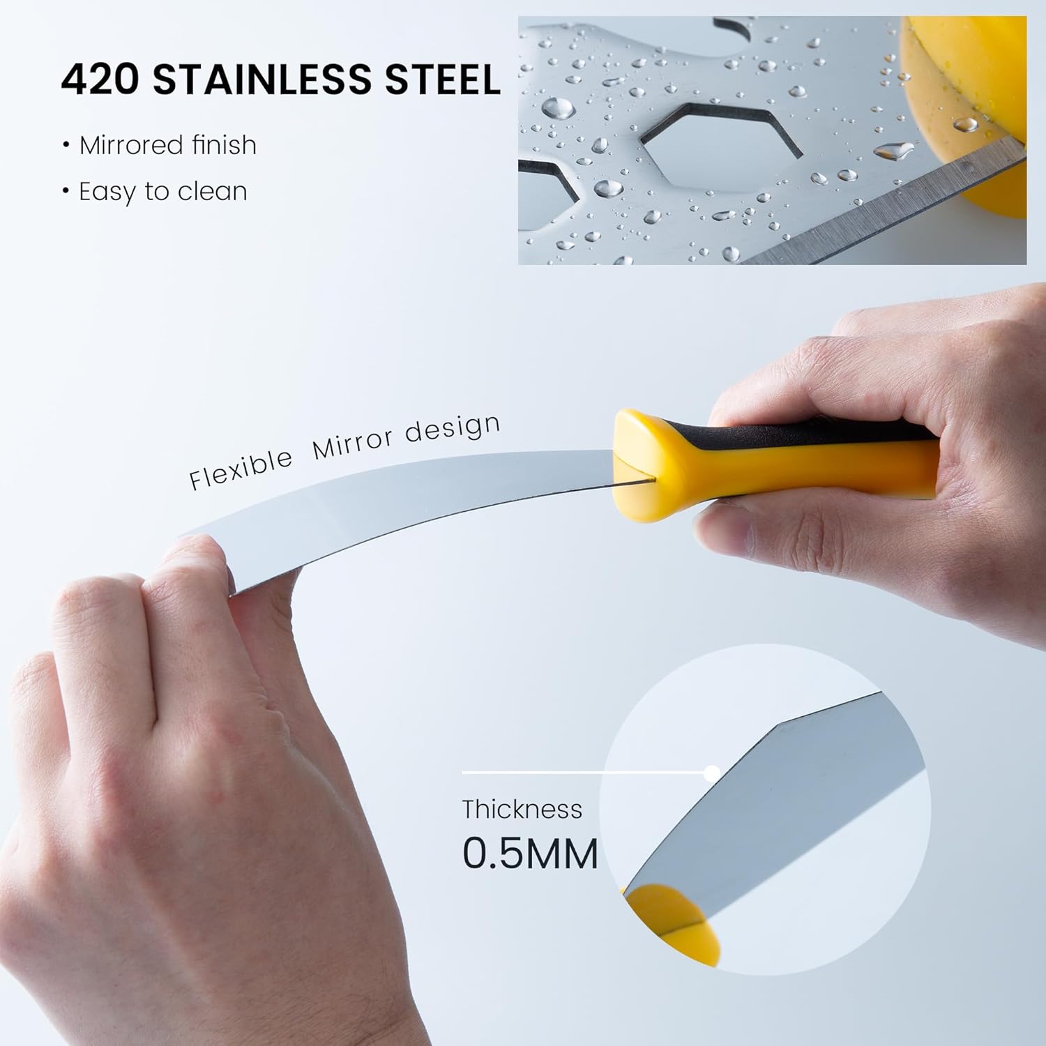 Voomey Putty Knife Set 3 Pack, Stainless Steel Paint Scraper and Spackle Knife Drywall Tools for Wallpaper Removal, Drywall Repair, and Painting Projects