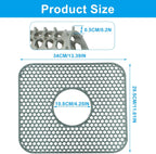 1 Pcs Folding Sink Mat Kitchen Protector, Grey Center Drain Heat Resistant Silicone Mats Non-slip , for Kitchen Stainless Ceramic Sinks Households