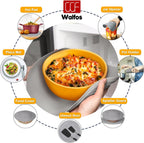 Walfos 12-Inch Silicone Microwave Mat & Pot Holders, Non-Slip Heat Resistant for Oven, Hot Pot, Bowl