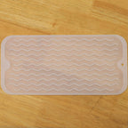 Silicone Dish Drying Mat for Multiple Usage,Easy clean,Eco-friendly,Heat-resistant Silicone Mat for Kitchen Counter or Sink,Refrigerator or Drawer Liner Translucent S 12 inches x 6 inches