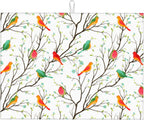 Cute Birds Kitchen Drying Mat Birds on Tree Microfiber Dish Drainer Mat for Kitchen Counter Absorbent Reusable Washable 18x24 Inch