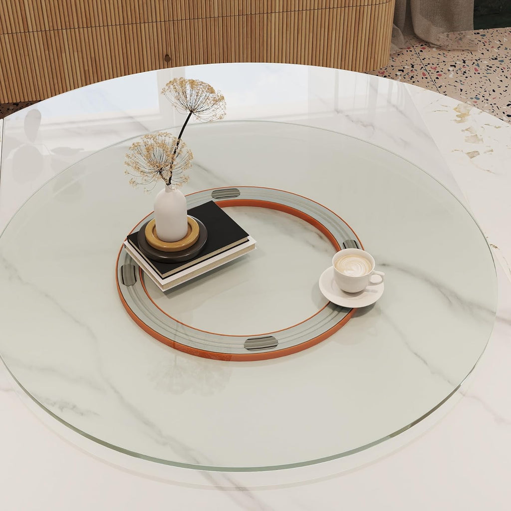 31.5" Lazy Susan for Table Top Tempered Glass Rotating Serving Tray for Dining Table, Kitchen Lazy Susan Organizer Spinning Rotating Food Server Party Centerpieces