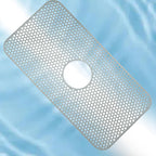 1 Pack Silicone Sink Mat, Center Drain Non-slip Sink Protectors Large Kitchen, Heat Resistant Mat Liner for Farmhouse Stainless Steel Porcelain Bottom