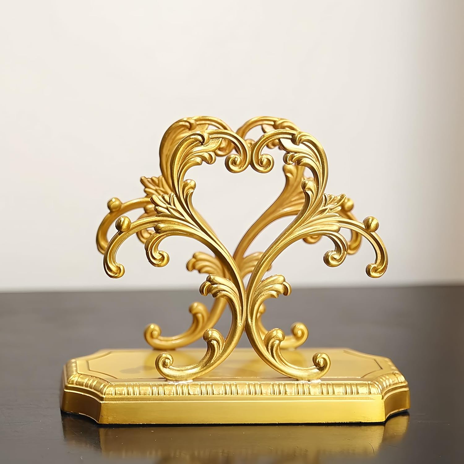 1 Gold Napkin Holder and 50 pieces of red and white paper napkins in classic gingham checkered design,Brass Napkin Holder,Modern Dining Table Decor