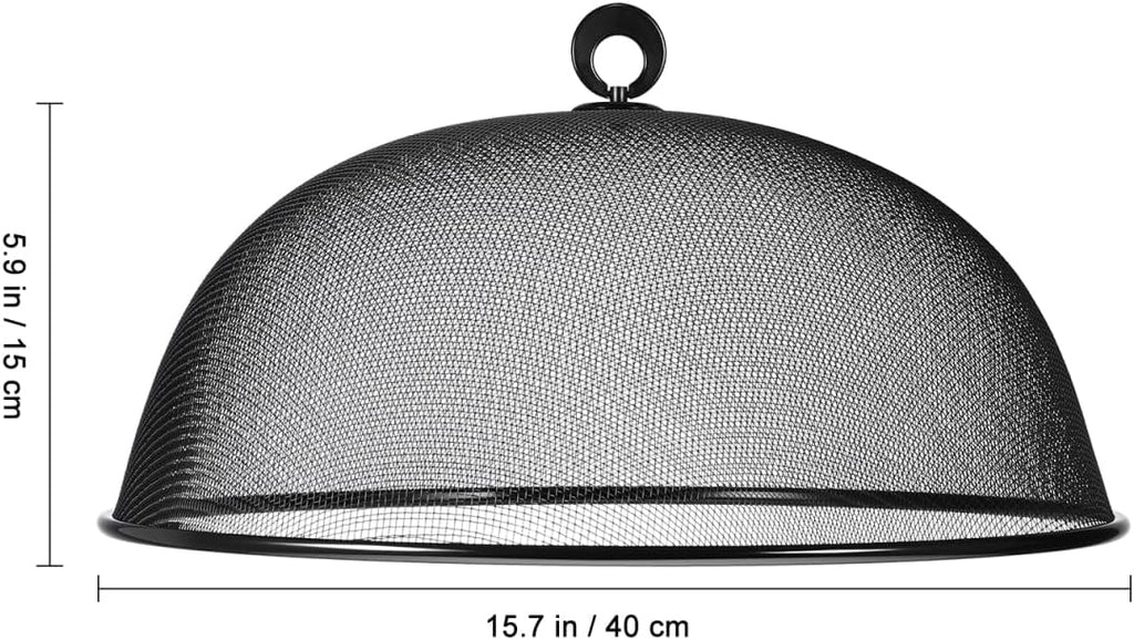 HEMOTON Mesh Food Cover Stainless Steel Mesh Dome Food Cover Protector, Round Mesh Screen Food Tent for Kitchen, Outdoor, Picnic, Reusable, Large,15.7-Inch