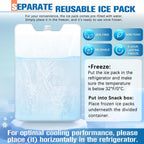 Chilled Portable Snackle Box Container with Reusable Ice Pack Bonus Insulated Bag 2Dip Container Divided Serving Tray Beach Essentials for Charcuterie Road Trip Picnic Family Party