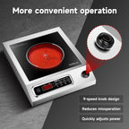 1800W Electric Hot Plate with Infrared Heating & 9 Power Levels - Commercial-Grade Countertop Burner, Ceramic Cooktop with Timer, Child Safety Lock for Home Kitchen, Restaurants