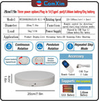 Motorized Rotating Display Stand with Remote, 7.87in 360 Electric Turntable for Display,Photography,3D Scanner Models, Motorized Lazy Susan and Photography Turntable Control Angle/Speed,Step/Swing/Continuous Rotation