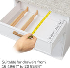 BAMEOS Drawer Dividers kitchen Organization Bamboo Utensil Organizers for Kitchen Bedroom Bathroom Dresser Office 4-pack