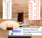 Ackers Glass Measuring Cup 5 Oz/150ml Shot Glass Measuring Cup with V-Spout,Insulated handle