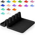Zulay Kitchen Silicone Utensil Rest with Drip Pad for Multiple Utensils - BPA-Free, Heat-Resistant Spoon Rest & Spoon Holder for Stove Top - Kitchen Utensil Holder for Ladles & Tongs - Black