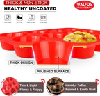 Walfos Muffin Pan Set - 12 Cups Regular Silicone Cupcake Pan, Non-stick and BPA Free, Great for Making Muffin Cakes, Tart, Fat Bombs - Dishwasher Safe, 2-Piece