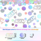 300PC Circle Dots Birthday Confetti for Table Iridescent Happy Birthday Table Scatters Party Decorations