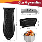2 Pcs Cast Iron Handle Cover, Silicone Hot Handle Holder, Heat Resistant Cast Iron Skillet Covers Potholder for Frying Pans and Griddles Kitchen Supplies