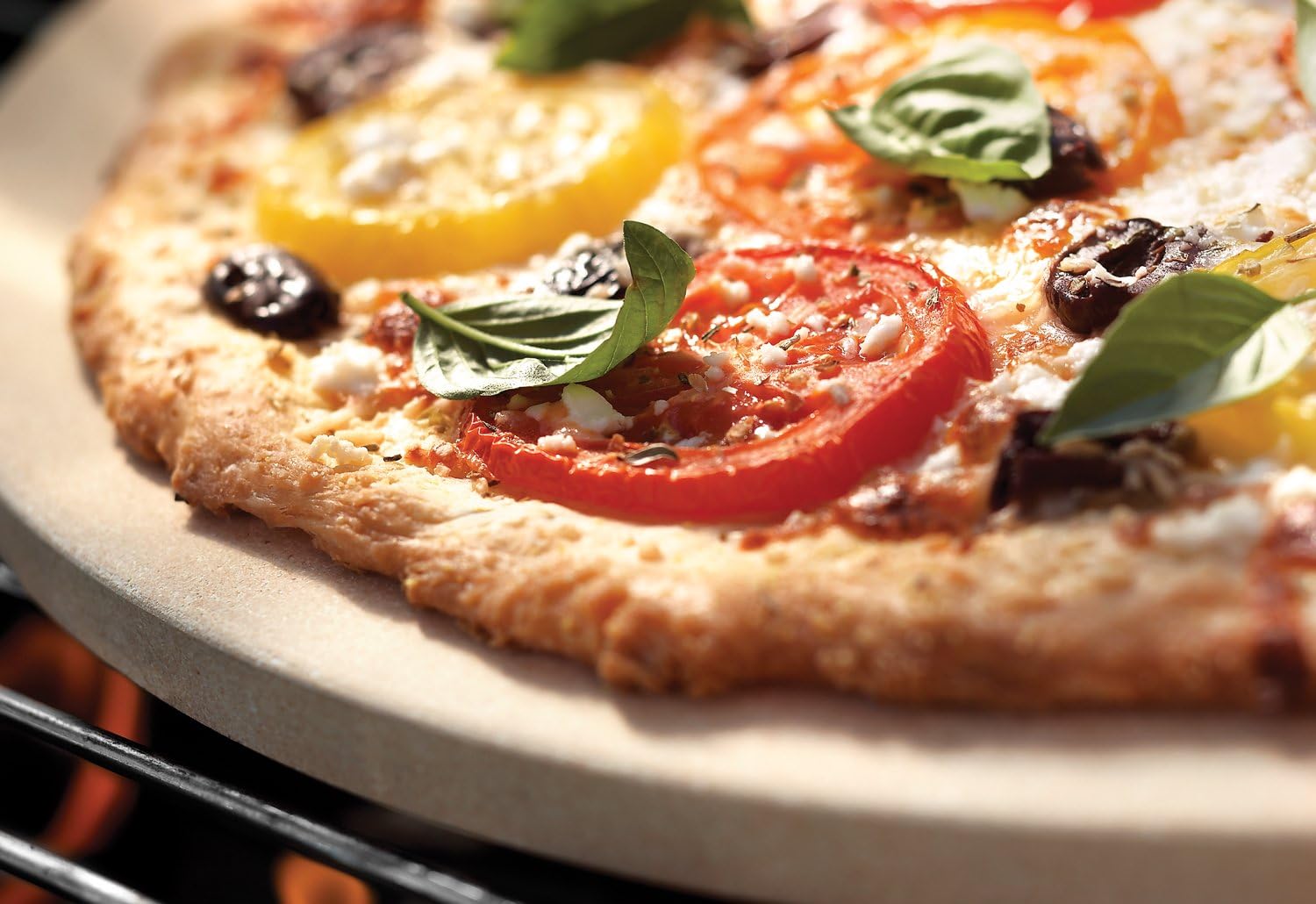 Outset Pizza Stone For Grill and Oven, 16.5" Round Pizza Tile
