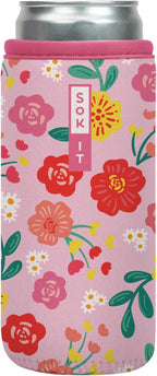 Sok It CanSok Sleeve for Beer & Soda Insulated Neoprene Cover (Bloom Your Way, 12oz Slim Can Sleeve)