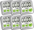 Elegant Digital Kitchen Timer Stainless Steel - Lime - Strong Magnetic Back - Kickstand - Loud Alarm - Large Display - Auto Memory - Auto Shut-Off - Model eT-25 (Lime 6-Pack) by eTradewinds
