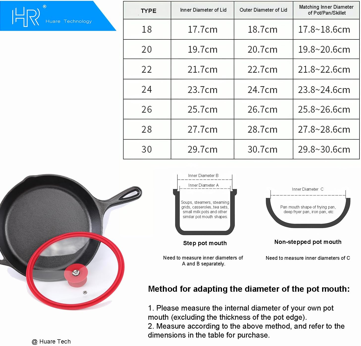 Silicon Glass Lid for Pot,Pan,Skillet Fits 11"(28CM) Cookware Silicon lid Dishwasher Safe, Replacement Lid Vented Tempered Glass with Heat Resistant Silicone Rim By HR Huare Technology, Red,1 Pack