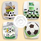 8 Pcs Soccer Ball Hexagon Cookie Cutter - 4 Sizes Geometric Biscuit Cutters Pattern Cake Topper Soccer Cookie Cutter Set for Baking Cake Decorations