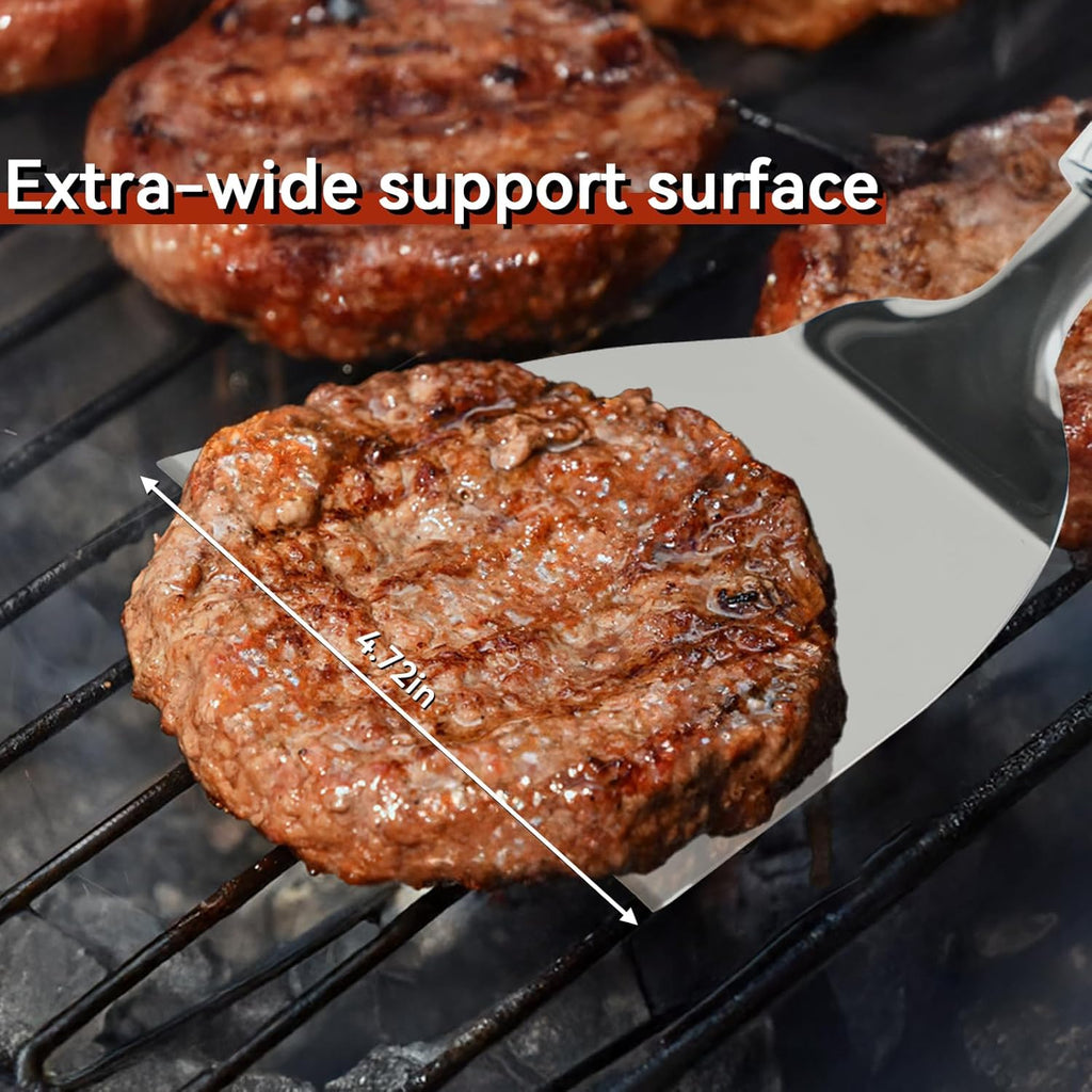 Stainless Steel Spatula Set of 3, Heavy Duty Small Metal Spatula for Cooking Cast Iron Skillet with Heat-resistant Handle, Fish Turner Flipper for Pancake Burger Egg Cooking Spatulas BBQ Grill Griddle