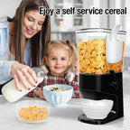 Cereal Dispenser Countertop Wath Bowls and Spoons Cereal Containers Storage for Pantry Snack Organizer Dry Food Storage Container with Lid for Kitchen Organization Oatmeal Nut Granol（Black 1 pack ）