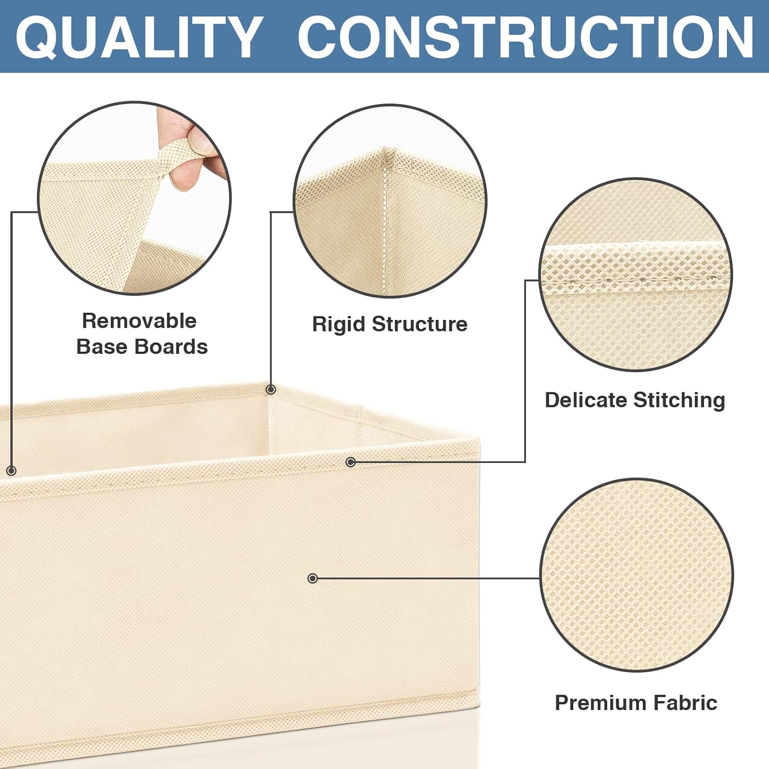 Criusia Drawer Organizer Clothes 12 Pack, Dresser Organizer for Nursery Bedroom Closet Organization and Storage - Baby Clothes Organizer Bins - Drawer Divider for Sock Underwear Bra Ties (Beige)